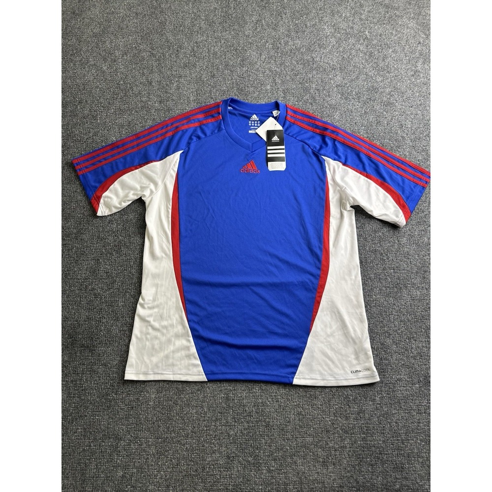 Mens 2010 Adidas ClimaCool Soccer Jersey Blue Red New With Tags, Size XL